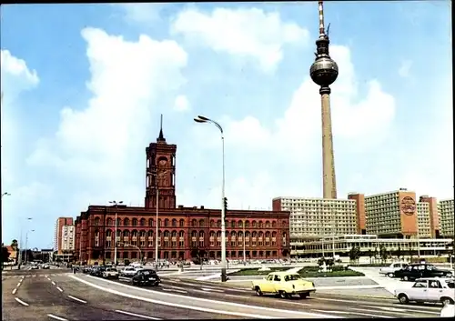 Ak Berlin Mitte, Rathaus, Fernsehturm