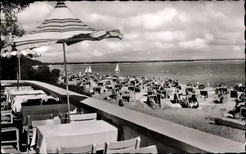 Ak Ostseebad Timmendorfer Strand, Blick von der Strandhallen-Terrasse