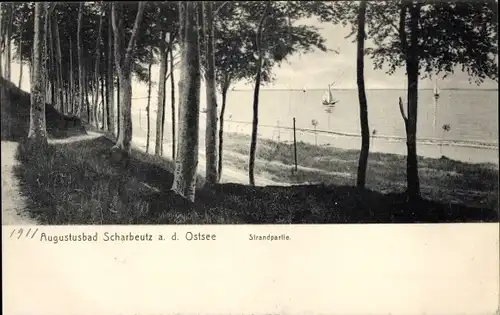 Ak Scharbeutz in Ostholstein, Augustusbad, Strandpartie