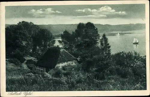 Ak Sielbeck Eutin in Ostholstein, Ugleisee, Ukleisee, Haus am Ufer, Segelboote