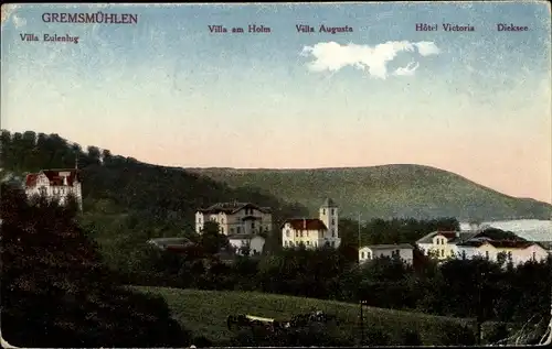 Ak Malente Gremsmühlen, Villa Eulenlug, Villa am Holm, Villa Augusta, Hotel Victoria, Dieksee