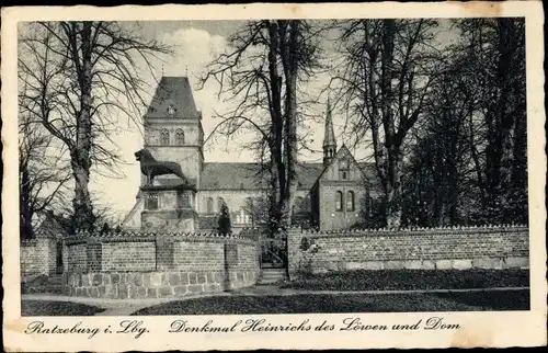 Ak Ratzeburg im Herzogtum Lauenburg, Denkmal Heinrich des Löwen, Dom