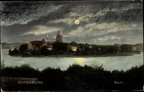Ak Ratzeburg i. Lauenburg, Dom, Nacht