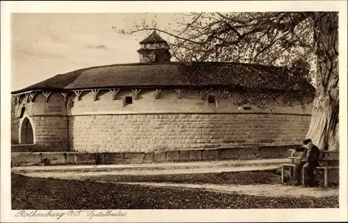 Ak Rothenburg ob der Tauber Mittelfranken, Spitalbastei