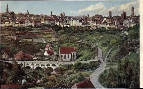 Ak Rothenburg ob der Tauber Mittelfranken, Blick vom Taubertal
