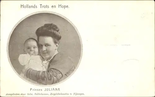 Ak Königin Wilhelmina der Niederlande mit Tochter Juliana