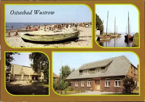 Ak Ostseebad Wustrow Fischland, Strand, Hafen, Ferienheim Birkenhof, Rat der Gemeinde