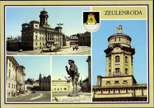 Ak Zeulenroda Thüringen, Rathaus, Karl-Marx-Platz, Karpfenpfeifer