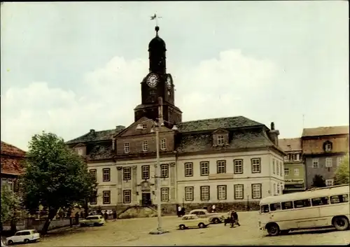 Ak Königsee in Thüringen, Rathaus, Markt, Bus, Autos