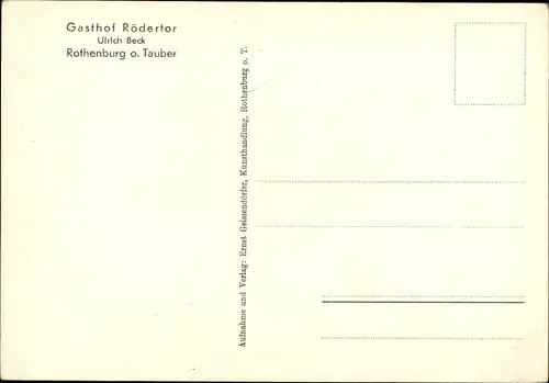 Ak Rothenburg Tauber, Gasthof Rödertor, Straße, Turm