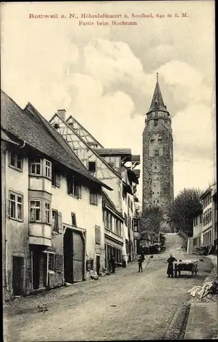 Ak Rottweil in Baden Württemberg, Partie beim Hochturm, Karren, Tor