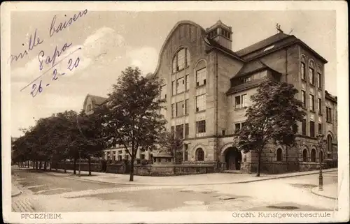 Ak Pforzheim im Schwarzwald, Großherzogliche Kunstgewerbe-Schule