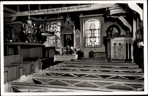 Ak Spiekeroog, Kircheninneres, Redekanzel, Altar