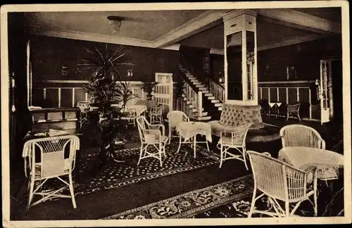 Ak Norderney in Ostfriesland, Nordseeheim d. Ferienheime für Handel u. Industrie, Innenansicht
