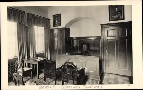 Ak Worms am Rhein, Cornelianum, Trauzimmer