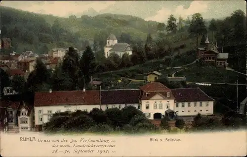 Ak Ruhla in Thüringen, Blick v. Bellevue