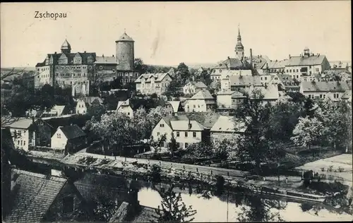 Ak Zschopau im Erzgebirge Sachsen, Totale