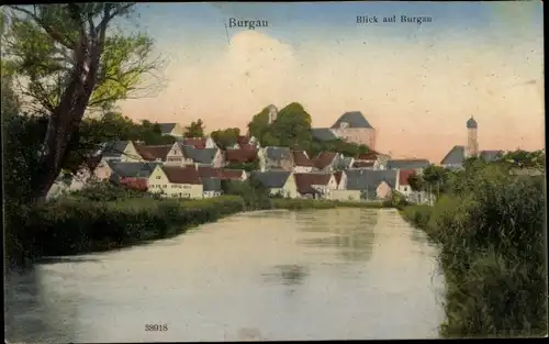 Ak Burgau in Schwaben, Blick auf den Ort