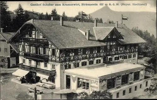 Ak Birkenstein Fischbachau in Oberbayern, Gasthof Schober zum Kramerwirt