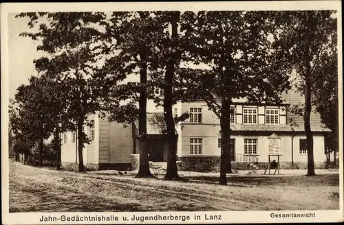 Ak Lanz Prignitz, Jahn Gedächtnishalle und Jugendherberge, Gesamtansicht