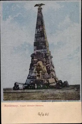 Seiden Ak Nordseebad Norderney Ostfriesland, Kaiser Wilhelm Denkmal