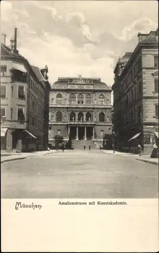 Ak München, Amalienstraße mit Kunstakademie