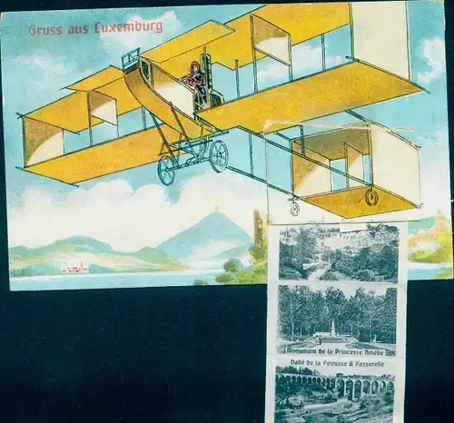 Leporello Ak Luxembourg Luxemburg, Pont Adolphe, Place Guillaume, Rochers du Bock