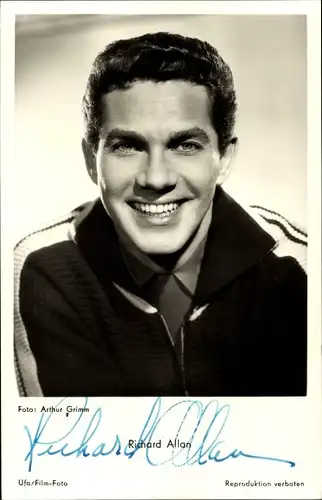 Ak Schauspieler Richard Allan, Portrait, Autogramm