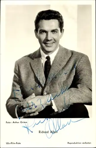 Ak Schauspieler Richard Allan, Portrait, Autogramm
