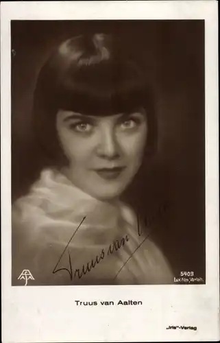 Ak Schauspielerin Truus van Aalten, Portrait, Autogramm