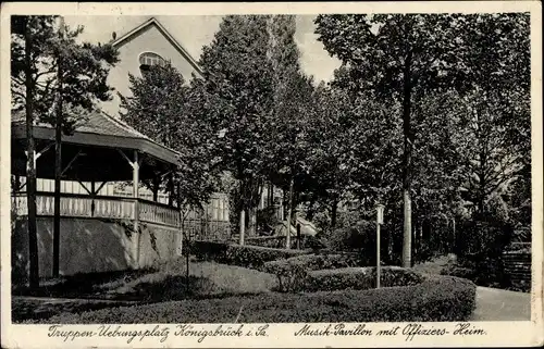 Ak Königsbrück in der Oberlausitz, Truppenübungsplatz, Musikpavillon mit Offiziersheim