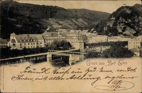 Ak Bad Ems an der Lahn, Stadtansicht