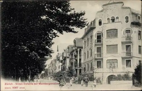 Ak Zürich Stadt Schweiz, Villen-Kolonie der Weinbergstraße