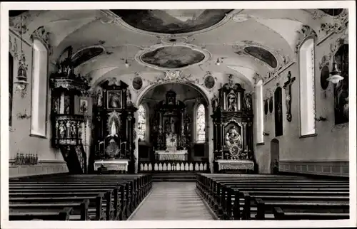 Ak Au im Bregenzerwald Vorarlberg, Inneres der Pfarrkirche