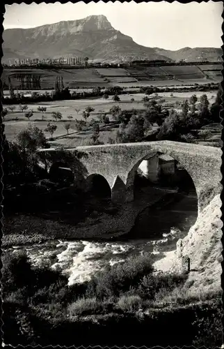 Ak Puente San Miguel Kantabrien Spanien, Brücke, Peña Oroel