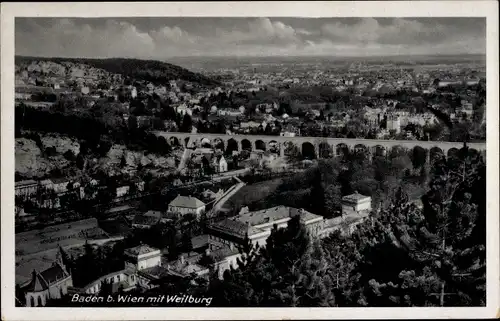Ak Baden bei Wien in Niederösterreich, Panorama mit Weilburg