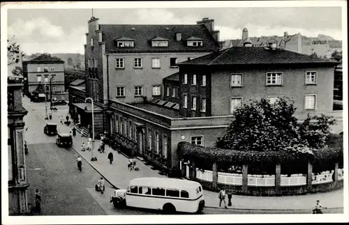 Ak Offenbach am Main Hessen, Hauptbahnhof, Straßenseite, Reisebus