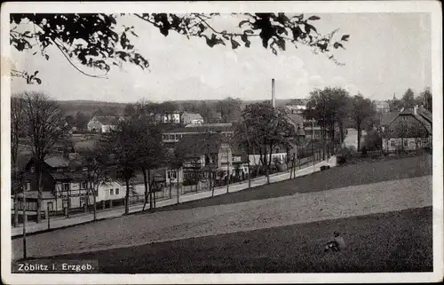 Ak Zöblitz Marienberg im Erzgebirge, Bahnhofstraße