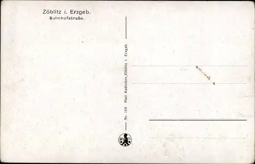 Ak Zöblitz Marienberg im Erzgebirge, Bahnhofstraße