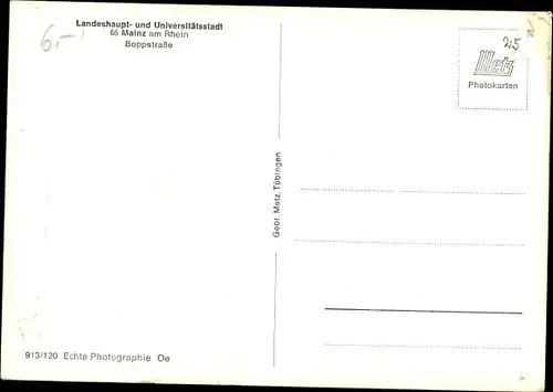 Ak Mainz am Rhein, Boppstraße, Geschäft