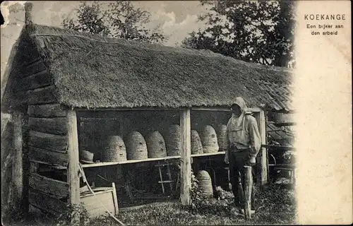 Ak Koekange Drenthe, Ein Arbeiter bei der Arbeit