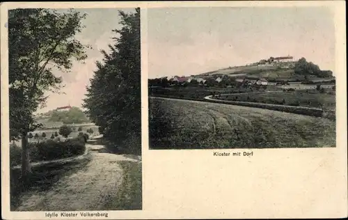 Ak Bad Brückenau in Unterfranken, Idylle Kloster Volkersberg, Kloster mit Dorf