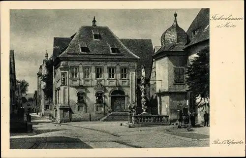 Ak Frickenhausen am Main Unterfranken, Platz, Rathaus