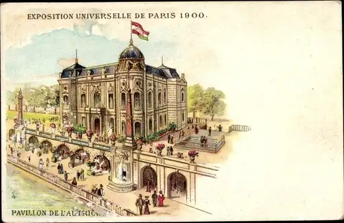 Litho Paris, Weltausstellung 1900, Pavillon