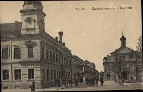 Ak Rastatt im Schwarzwald, Kaiserstraße, Post