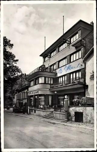 Ak Clervaux Clerf Luxembourg, Hotel de la Gare, Tankstelle