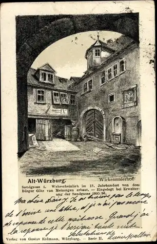 Künstler Ak Würzburg am Main Unterfranken, Wickenmaierhof