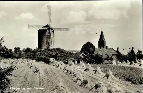 Ak Zeddam Montferland Gelderland Niederlande, Windmühle, Kirche