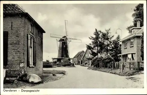 Ak Garderen Gelderland, Dorpsgezicht, Windmühle