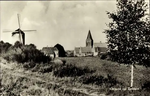 Ak Zeddam Gelderland Niederlande, Windmühle, Kirche